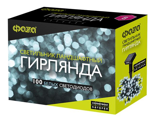 Рекомендуем купить Светильник светодиодный SLR-G01-100W садовый; гирлянда 100 бел. LED на солнечн. батарее ФАZА 5027305