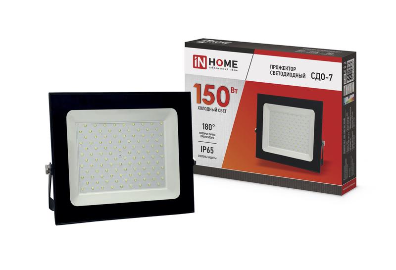 Рекомендуем купить Прожектор светодиодный СДО-7 150Вт 6500К IP65 13500лм 230В черн. IN HOME 4690612034669