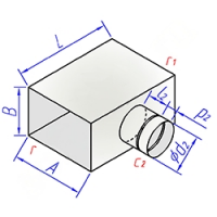 Купить тройник прямоугольного сечения с круглой прямой врезкой оптом | ПРОТОРГ