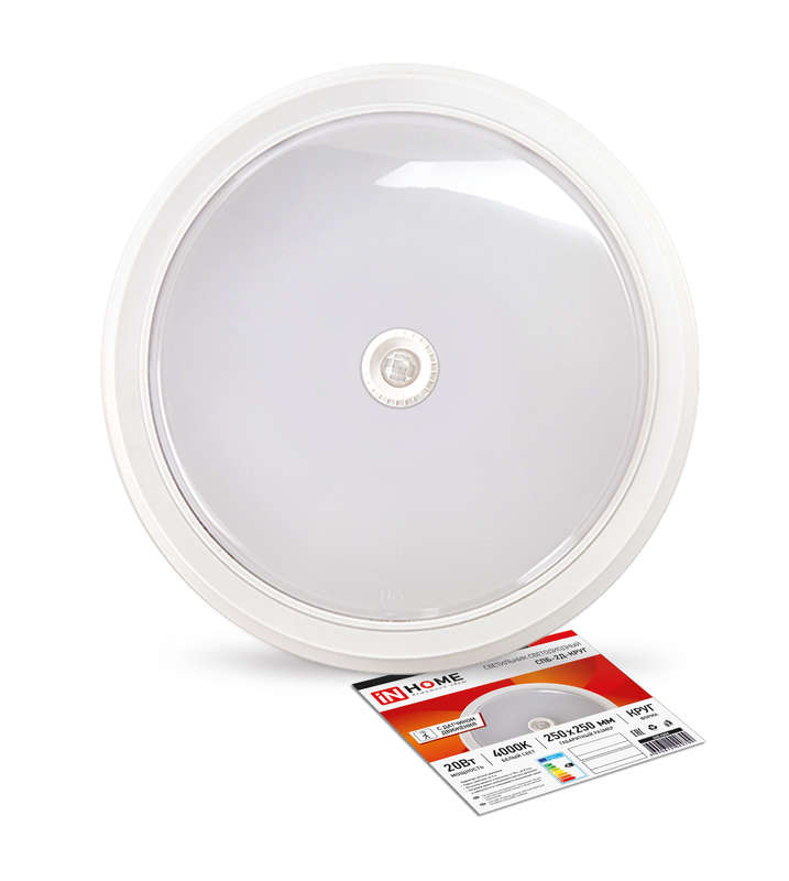 Рекомендуем купить Светильник светодиодный СПБ-2Д-КРУГ 20Вт 230В 4000К 1400лм 250мм с датчиком бел. IN HOME 4690612020709