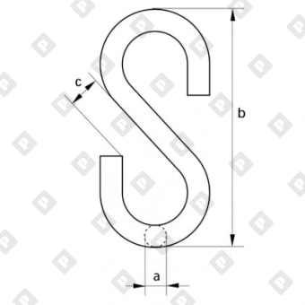 Крючок S-образный 9 мм, оц. сталь - №2
