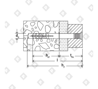Гвоздевой дюбель fischer N 6x40 S K NV с потайным бортиком, упаковка блистер 12 шт - №3