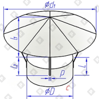 Зонт крышный круглого сечения - №1