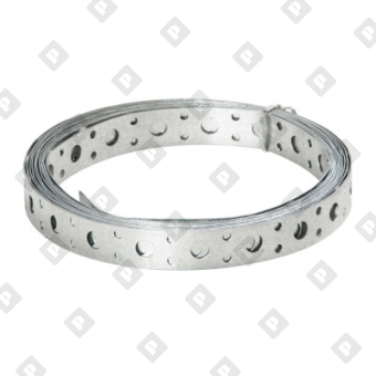 Лента монтажная перфорированная LP 12x0.7 (25 м) прямая для вентиляции, оц. сталь - №1