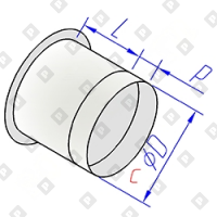 Врезка круглого сечения прямая в прямоугольный воздуховод - №1