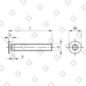 Винт DIN 965 М1,6x16 с потайной головкой и шлицем TX, нерж. сталь A4 - №4