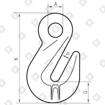 Крюк грузовой укорачивающий 8 т, кл.пр. 8 - №2