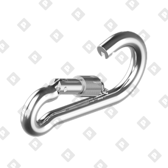 Карабин пожарный с фиксатором ART 814594 (DIN 5299D) 5x50, нерж.сталь А4 - №3