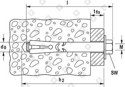 Втулочный анкерный болт fischer FSA 12/10 S M10 12x76/10 мм, оц. сталь - №4