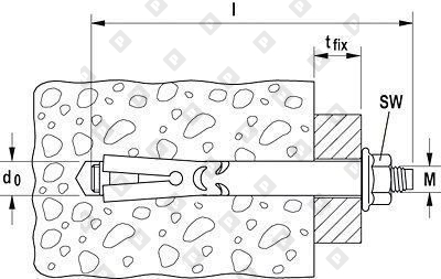 Втулочный анкер с гайкой fischer FSA 12/25 B M10 12x96/25 мм, оц. сталь - №2