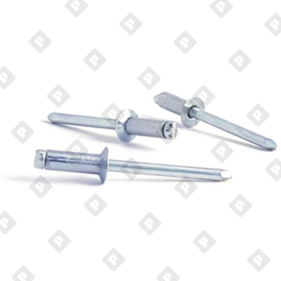 Заклепка вытяжная открытая 4x8 с потайным бортом, алюминий / оц. сталь - №1