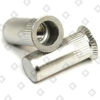 Заклепка M5x20.5 закрытая с внутренней резьбой и потайным бортиком, с насечками, нерж. сталь А2 - №1