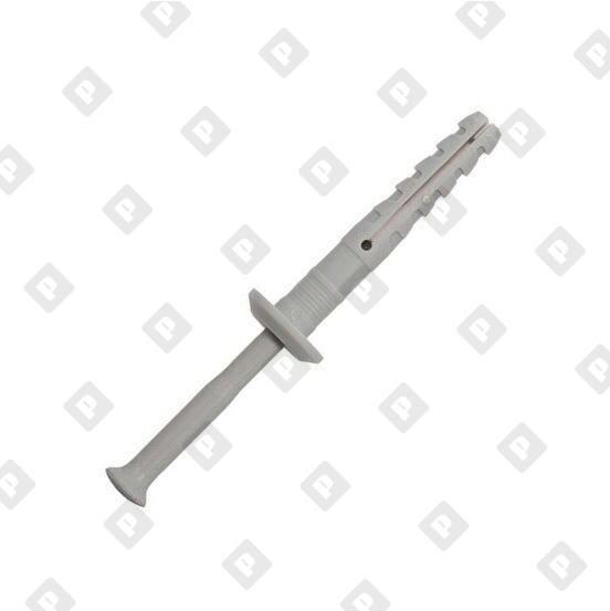 Гвоздевой дюбель fischer N 6 x 40/7 P K с плоским бортиком и пластиковым гвоздем - №1