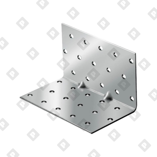 Уголок крепежный 60х90х60х2 мм, с двумя рёбрами, оцинк. - №1