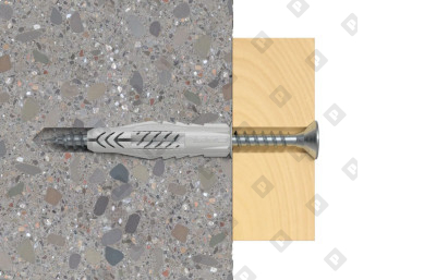 Универсальный дюбель Fischer UX 8x50 R S K с потайным шурупом, упаковка блистер 5 шт - №2