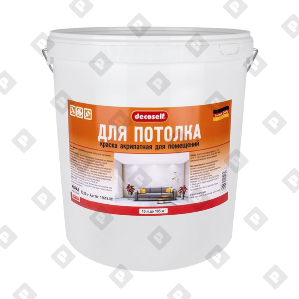 Краска для потолка Pufas Decoself, мороз. (15 л) - №1