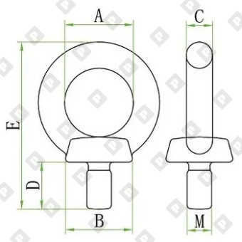 Рым-болт DIN 580 M6, нерж. сталь A2 - №2