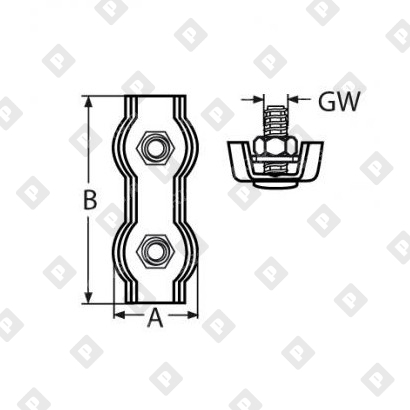 Зажим DUPLEX для троса Ø5мм, оц. сталь - №2