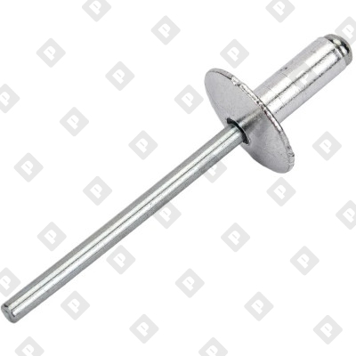 Заклепка вытяжная открытая 5x18 с увеличенным бортом 14 мм, алюминий / оц. сталь - №1