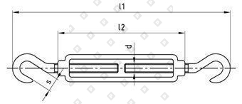 Талреп ART 9072 М5 тип B крюк-крюк, нерж. сталь А4 - №2