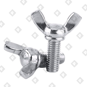 Винт DIN 316 M8x10 барашковый с прямыми лепестками американской формы, кл. пр. 4.8, оц. сталь - №1