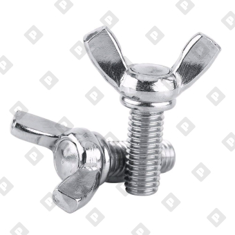 Винт DIN 316 M5x12 барашковый с прямыми лепестками американской формы, кл. пр. 4.8, оц. сталь - №1