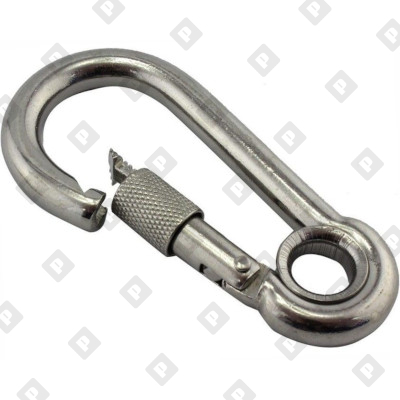 Карабин пружинный с резьбовой предохранительной втулкой и кольцом ART 8232 11x120, нерж. сталь A4 - №3