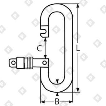Карабин овальный с пружинной муфтой ART 8960 10x110, нерж. сталь A4 - №2