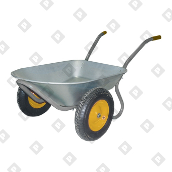 Тачка строительная 2-колесная оцинк. 1 мм Biber 99404 78 л - №1