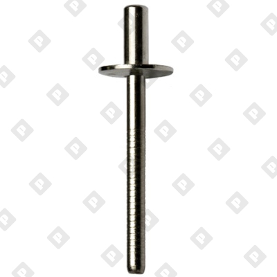 Заклепка вытяжная закрытая 4,8x12 с увеличенным бортом Ø 14 мм, нерж. сталь A2 / нерж. сталь A2 - №1