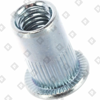 Заклепка М6x14.5 с внутренней резьбой, насечками и цилиндрическим бортом, оц. сталь - №3