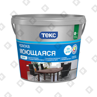 Краска в/д моющаяся Текс Профи А супербелая (0,9 л) - №1